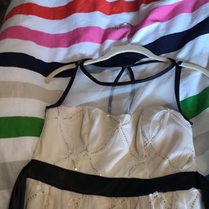 Beaded white lace dress